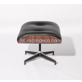 Klasik Aniline Leather Eames Lounge Prezidan ak Otoman